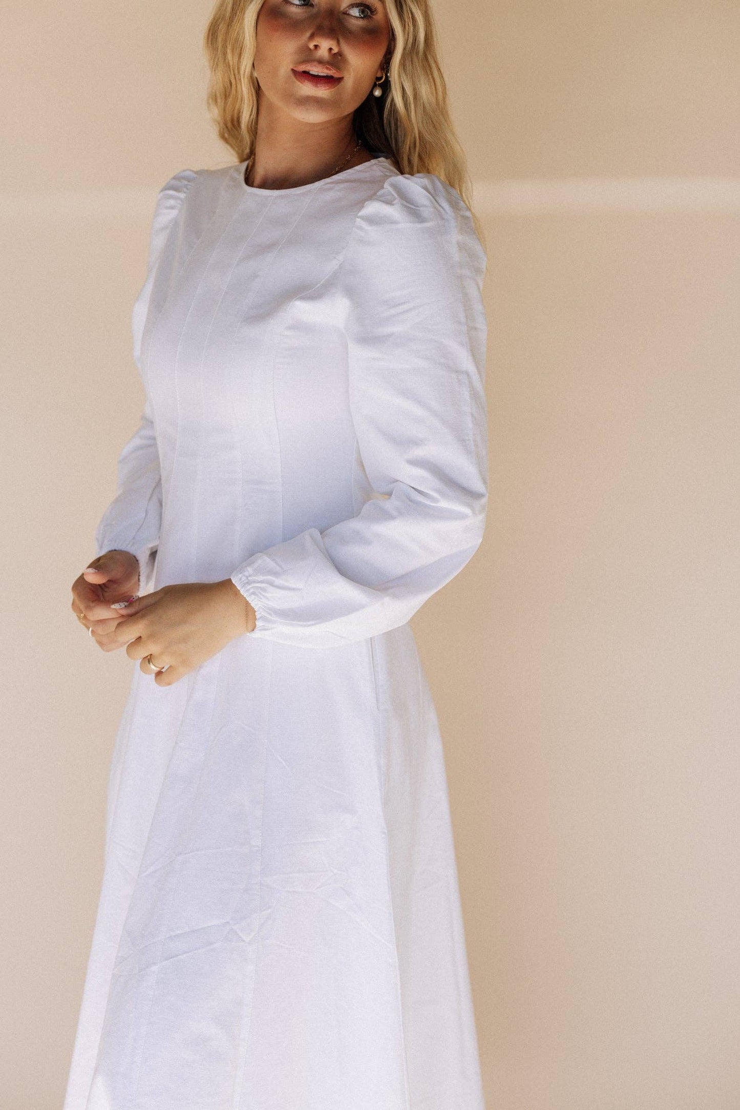 Shauna White Temple Dress / Simple Wedding Dress