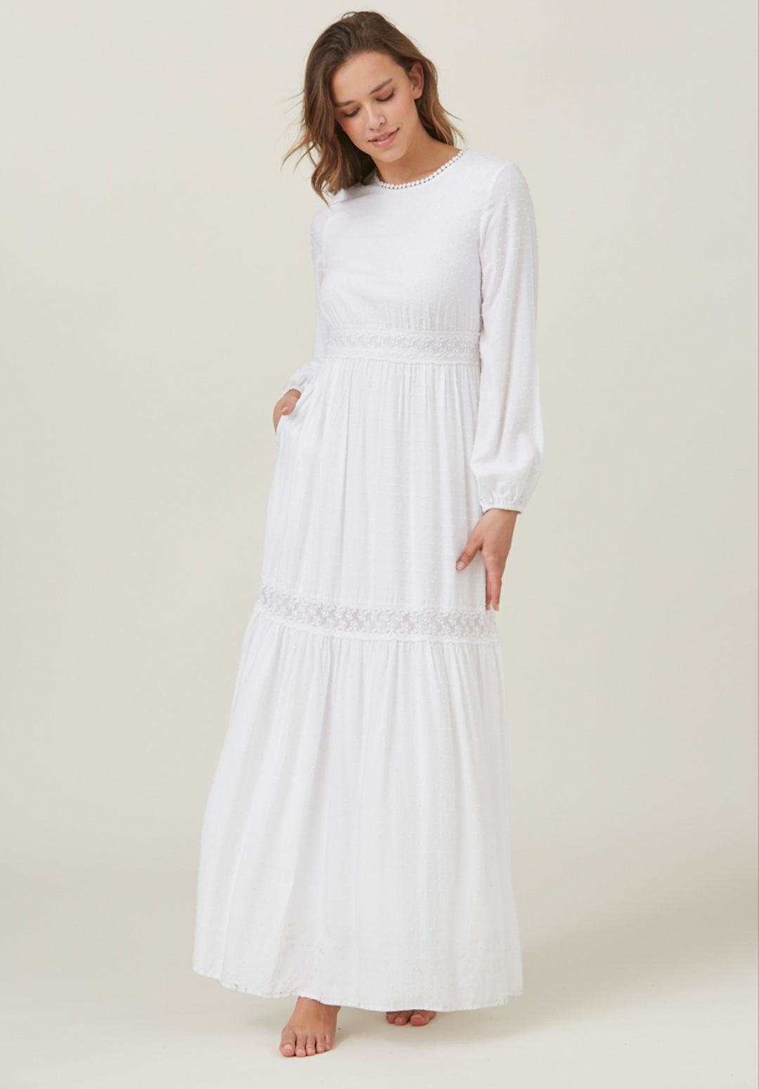 Maddie White Temple Dress/Simple Wedding