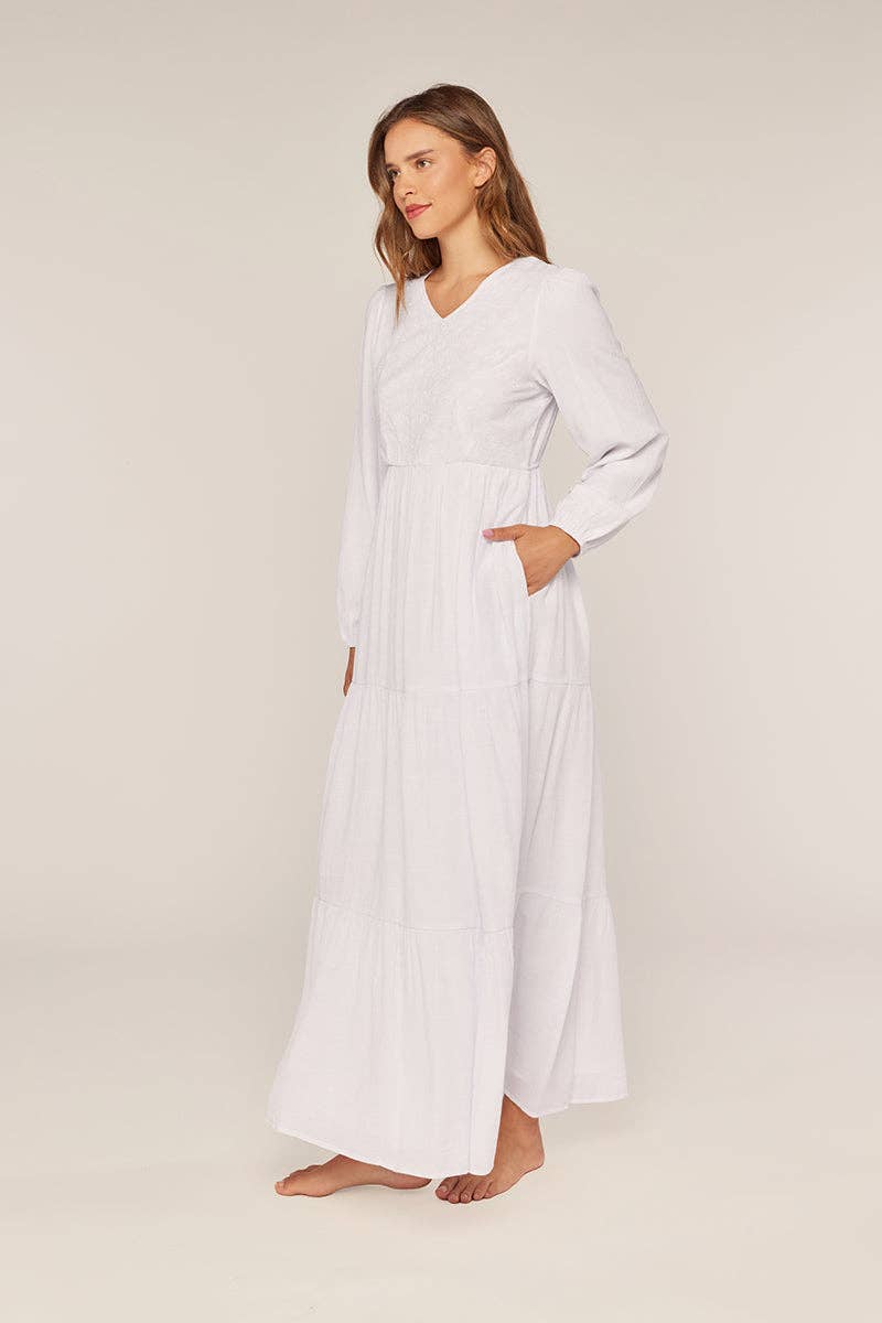 Tea n Rose - Petite White Embroidery Dress