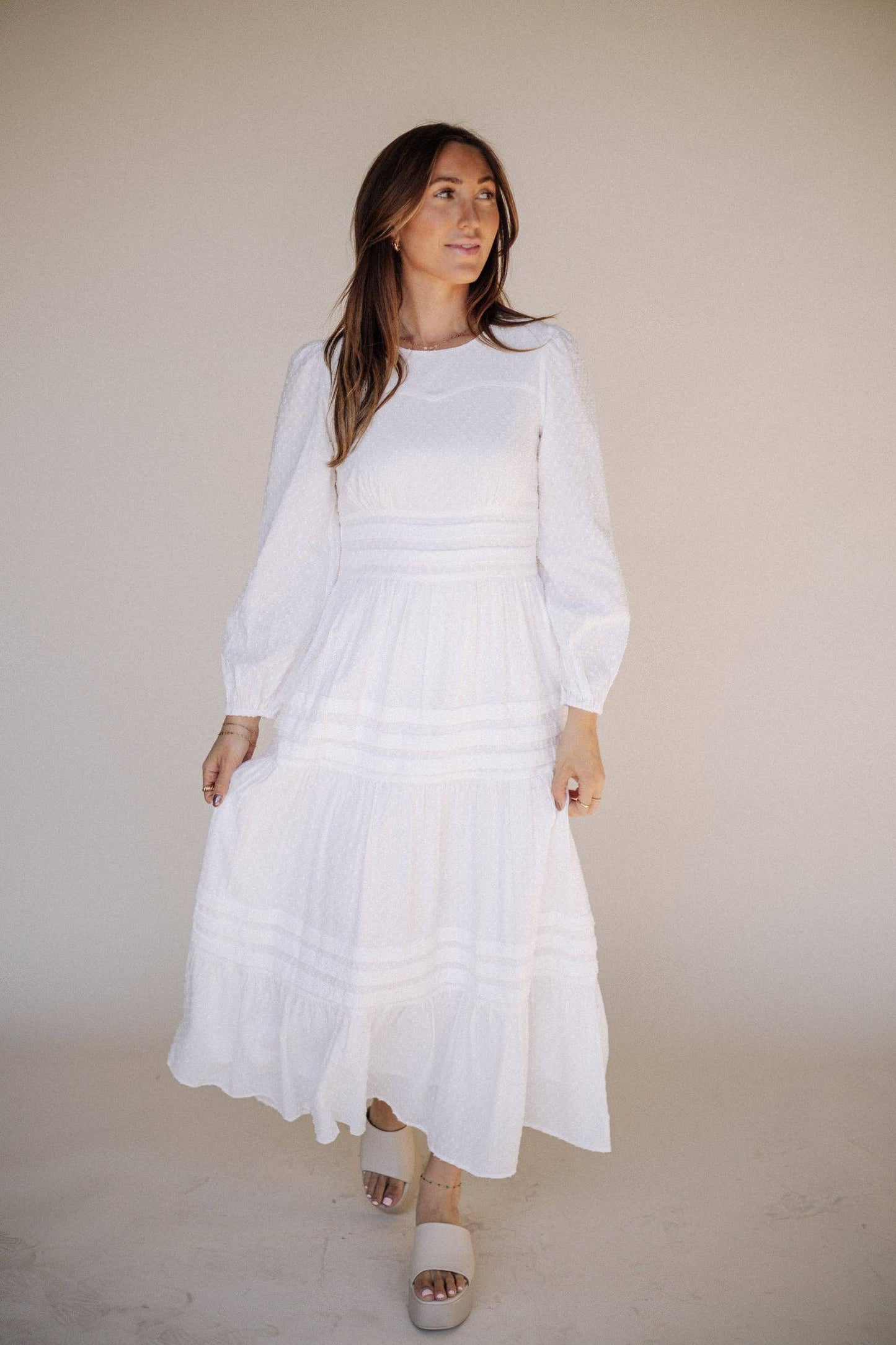 Kaylee White Temple Dress / Simple Wedding Dress