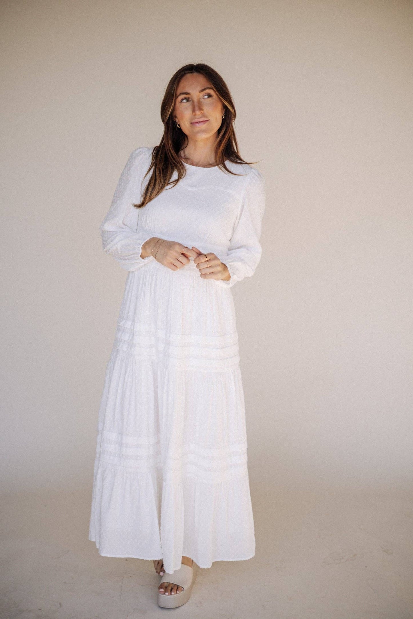 Kaylee White Temple Dress / Simple Wedding Dress