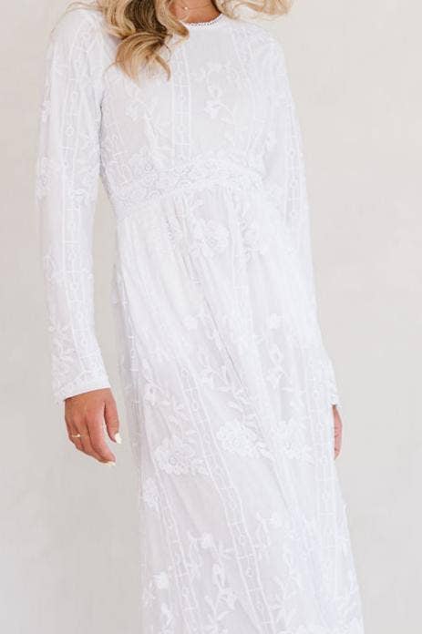Sarah White Temple Dress / Simple Wedding Dress