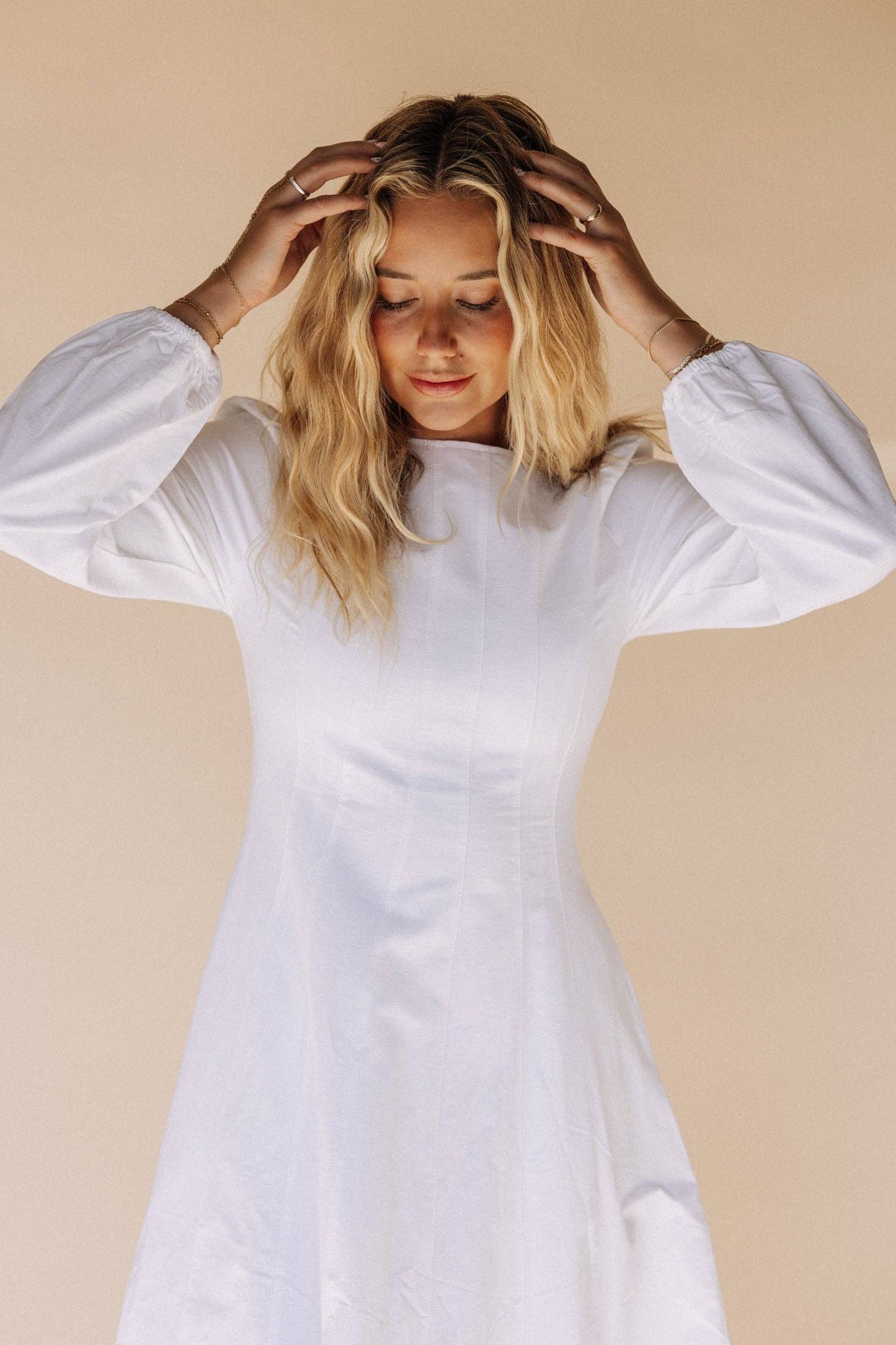 Shauna White Temple Dress / Simple Wedding Dress