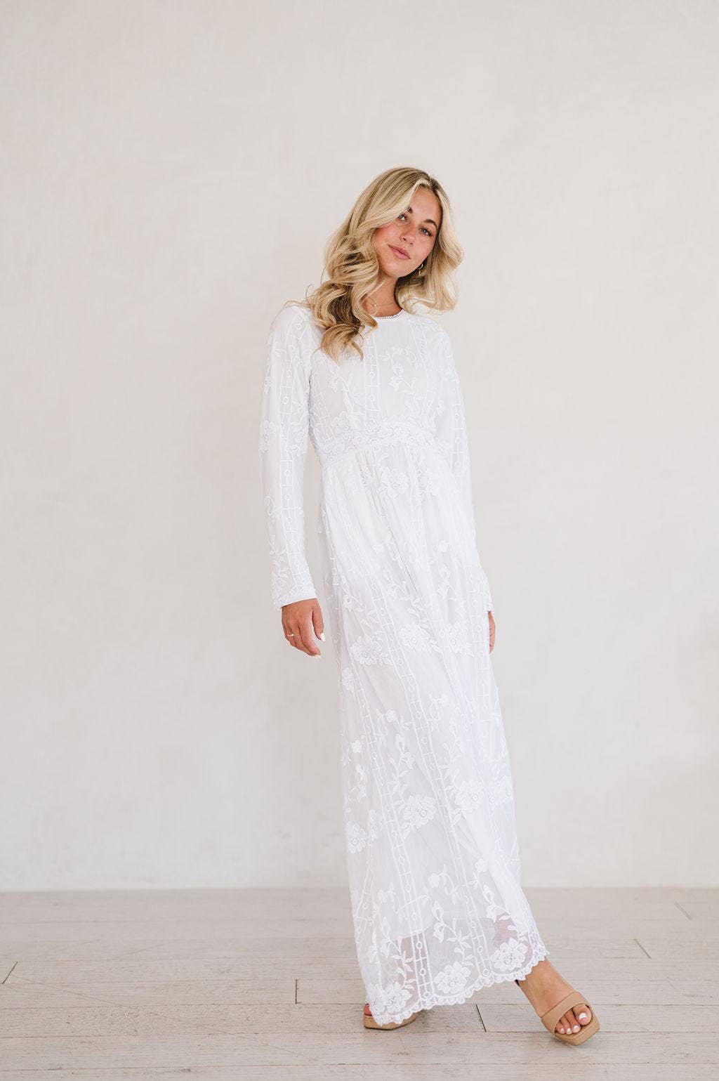 Sarah White Temple Dress / Simple Wedding Dress