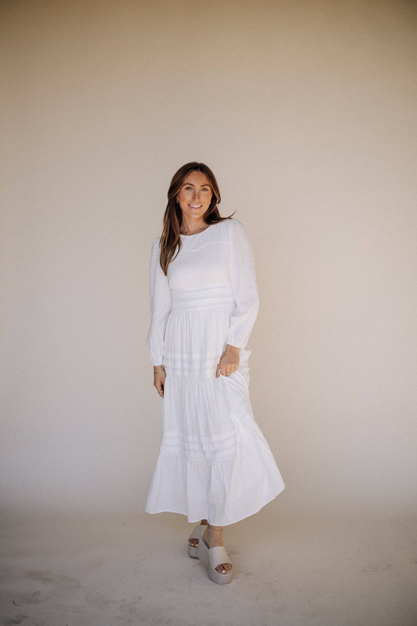 Kaylee White Temple Dress / Simple Wedding Dress