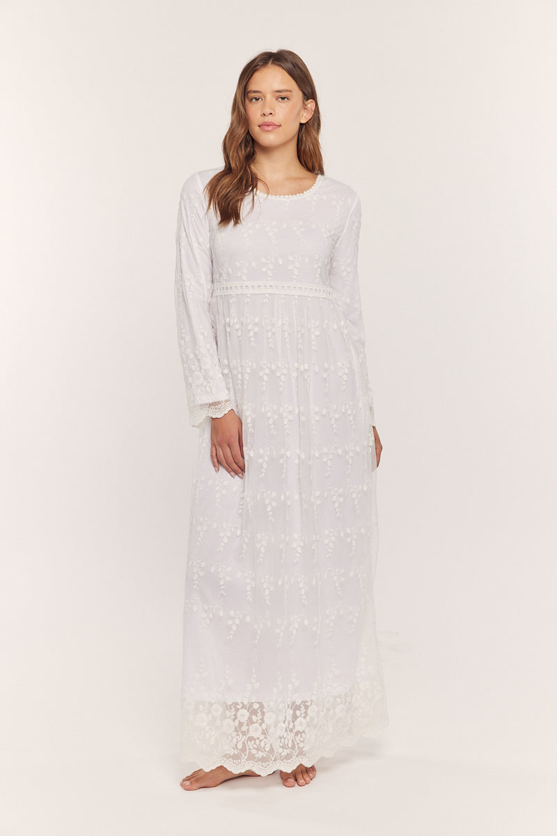 Ivy White Lace Temple Dress / Simple Wedding Dress PXS Ivy White Lace Temple Dress / Simple Wedding Dress PXS