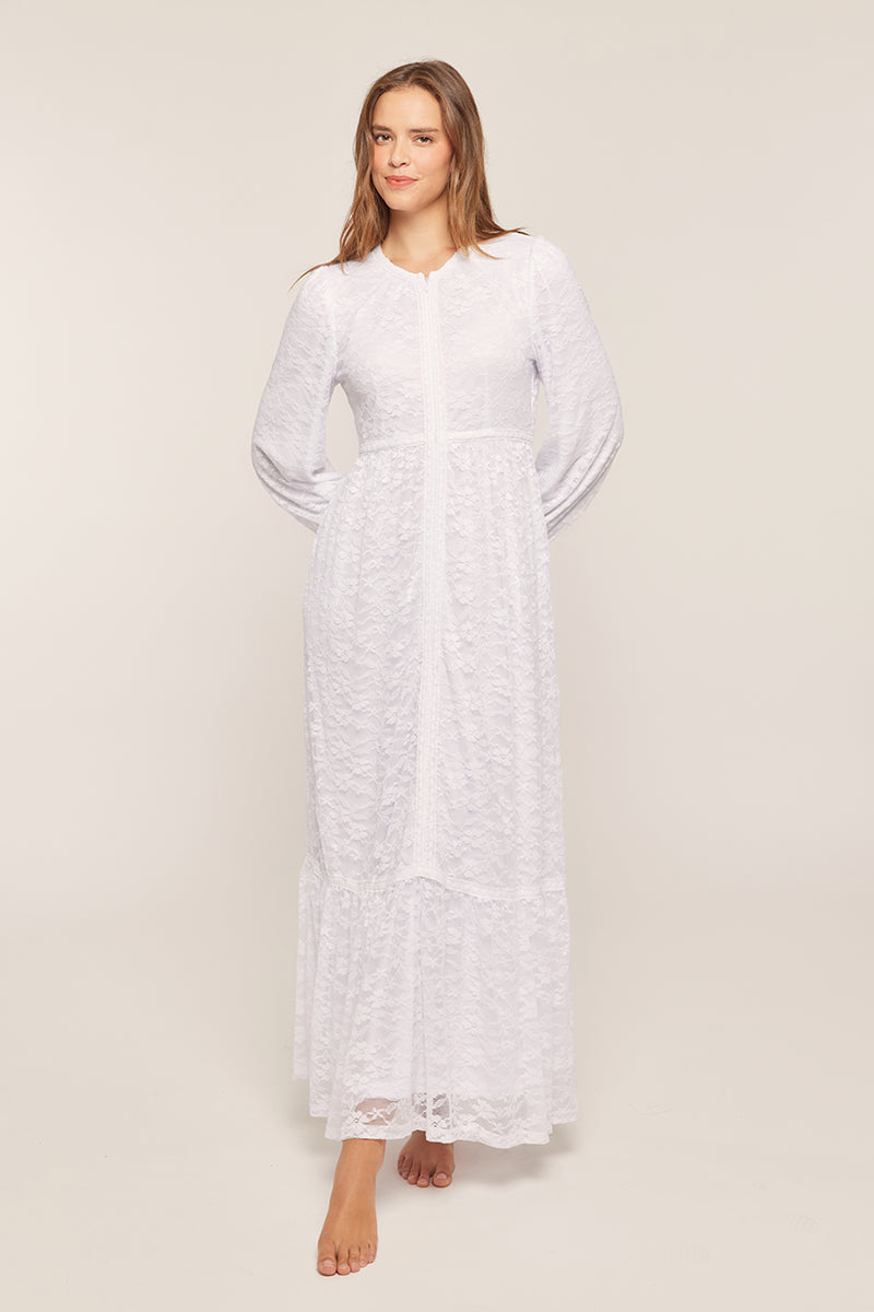 Georgia Zip-Up Lace Temple Dress / Simple Wedding Dress - REGULAR SIZING
