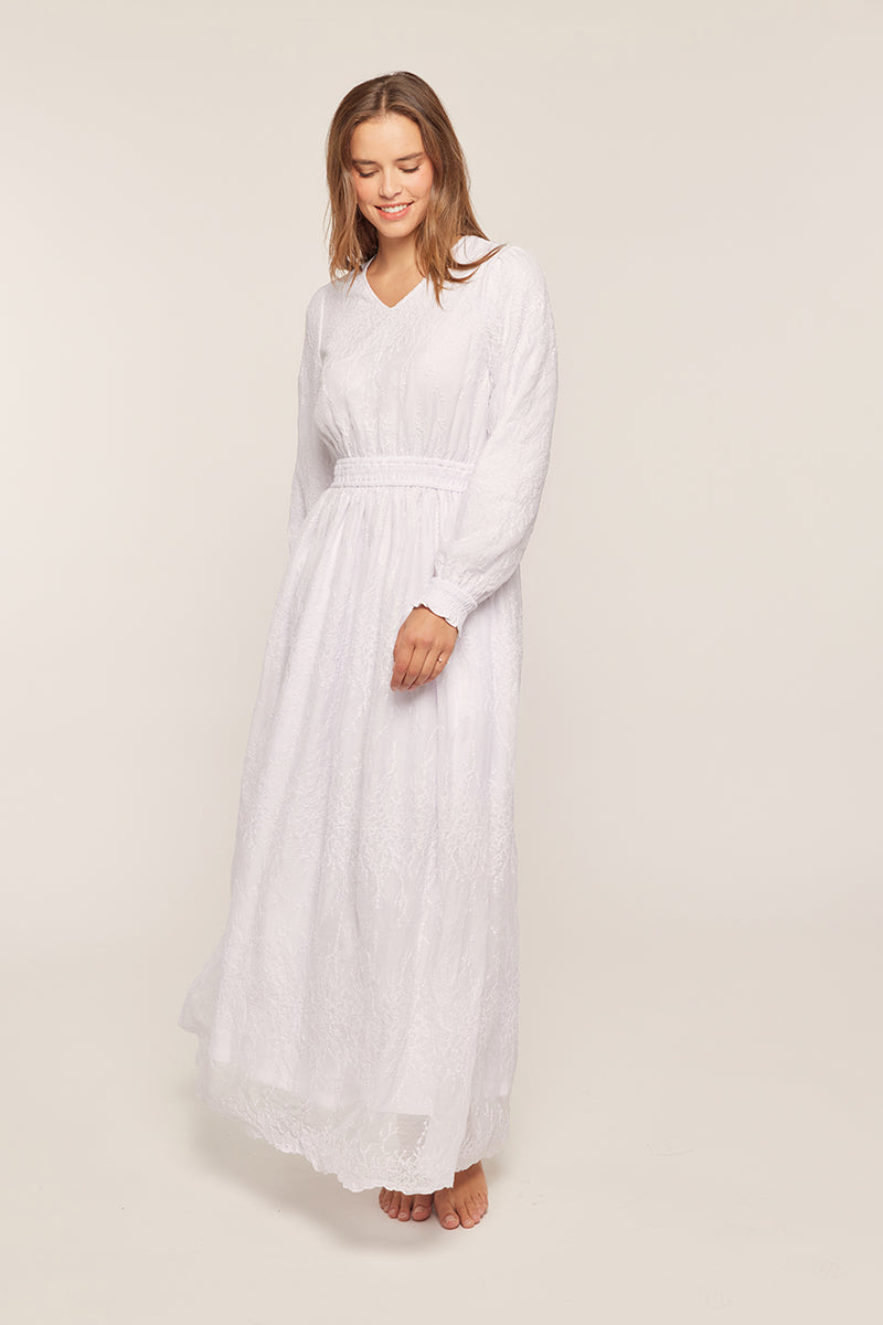 Joniqua - Petite White Temple Dress / Simple Wedding Dress