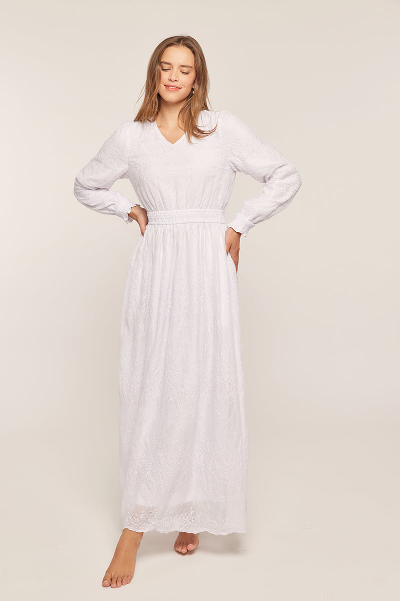 Joniqua - Petite White Temple Dress / Simple Wedding Dress