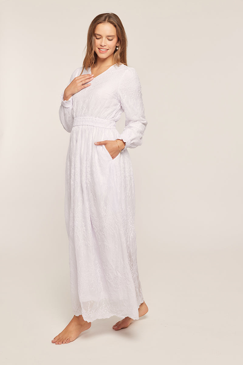 Joniqua - Petite White Temple Dress / Simple Wedding Dress