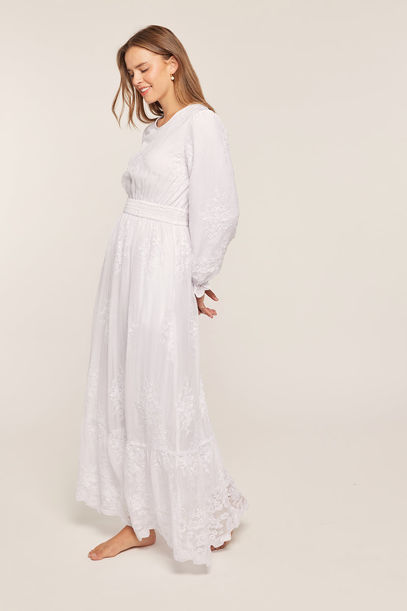 Sofia White Temple Dress / Simple Wedding Dress