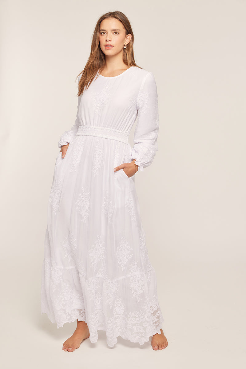 Sofia White Temple Dress / Simple Wedding Dress