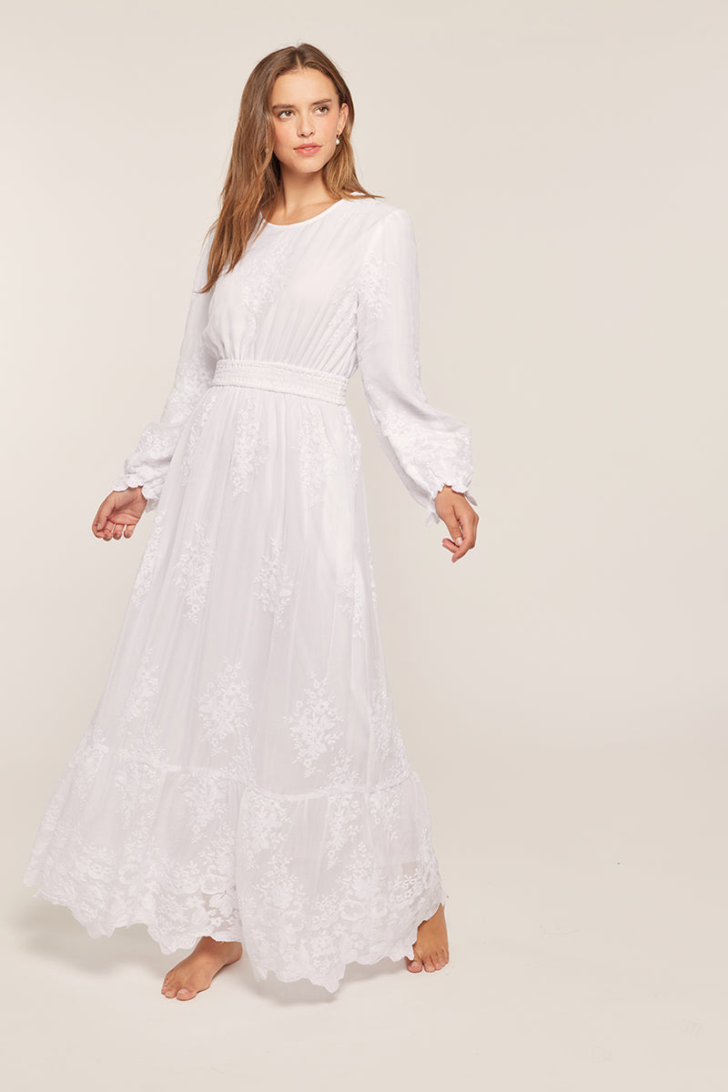Sofia White Temple Dress / Simple Wedding Dress