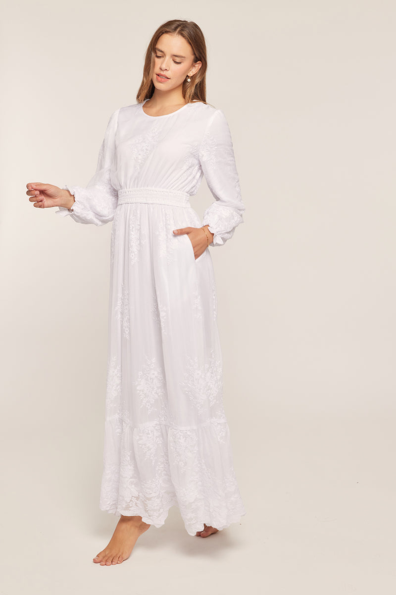 Sofia White Temple Dress / Simple Wedding Dress