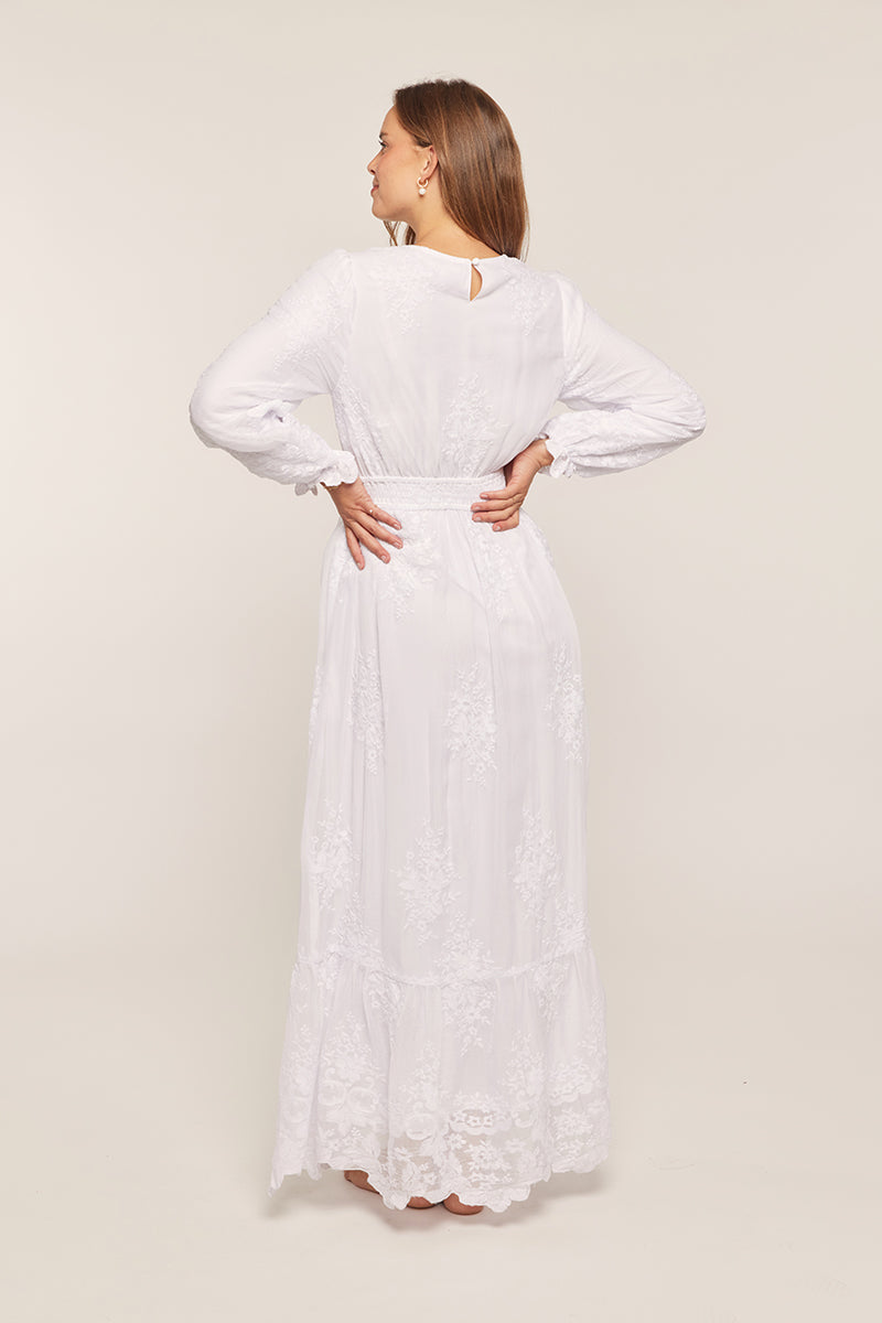 Sofia White Temple Dress / Simple Wedding Dress
