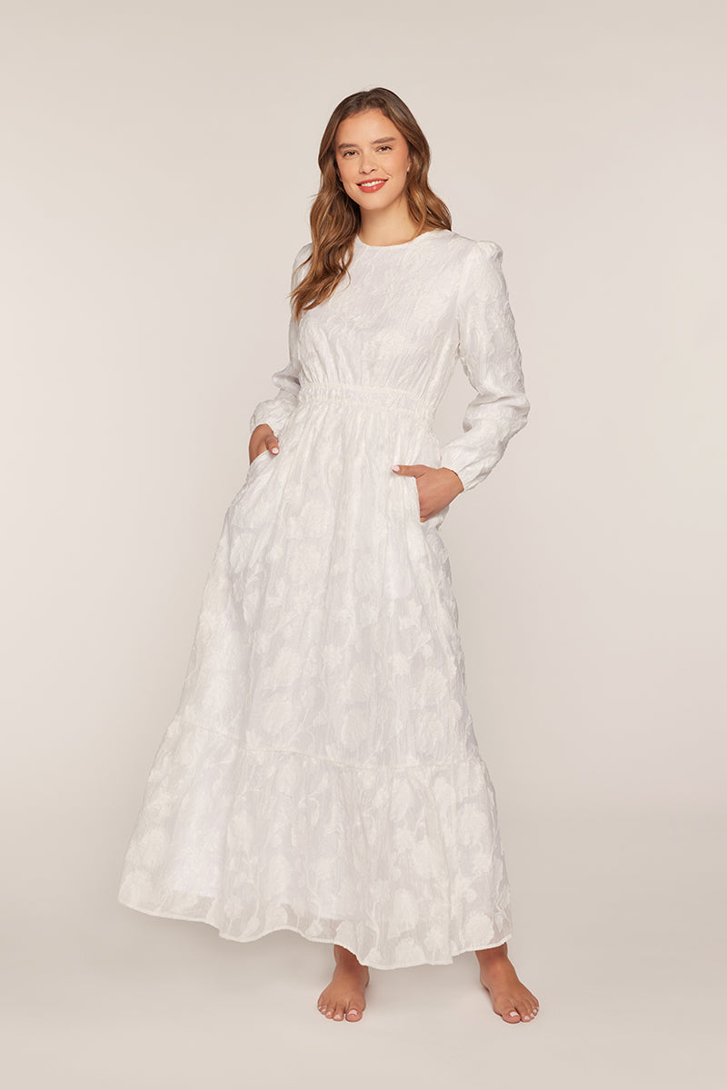 Tiffany White Temple Dress / Simple Wedding Dress