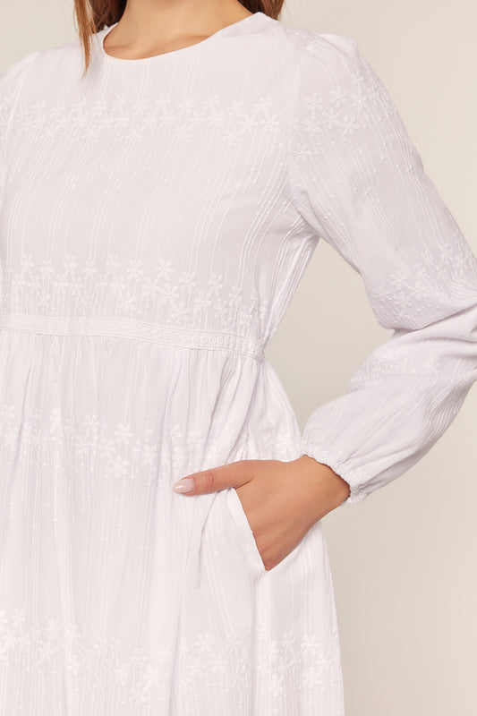 Allie White Temple Dress / Simple Wedding Dress