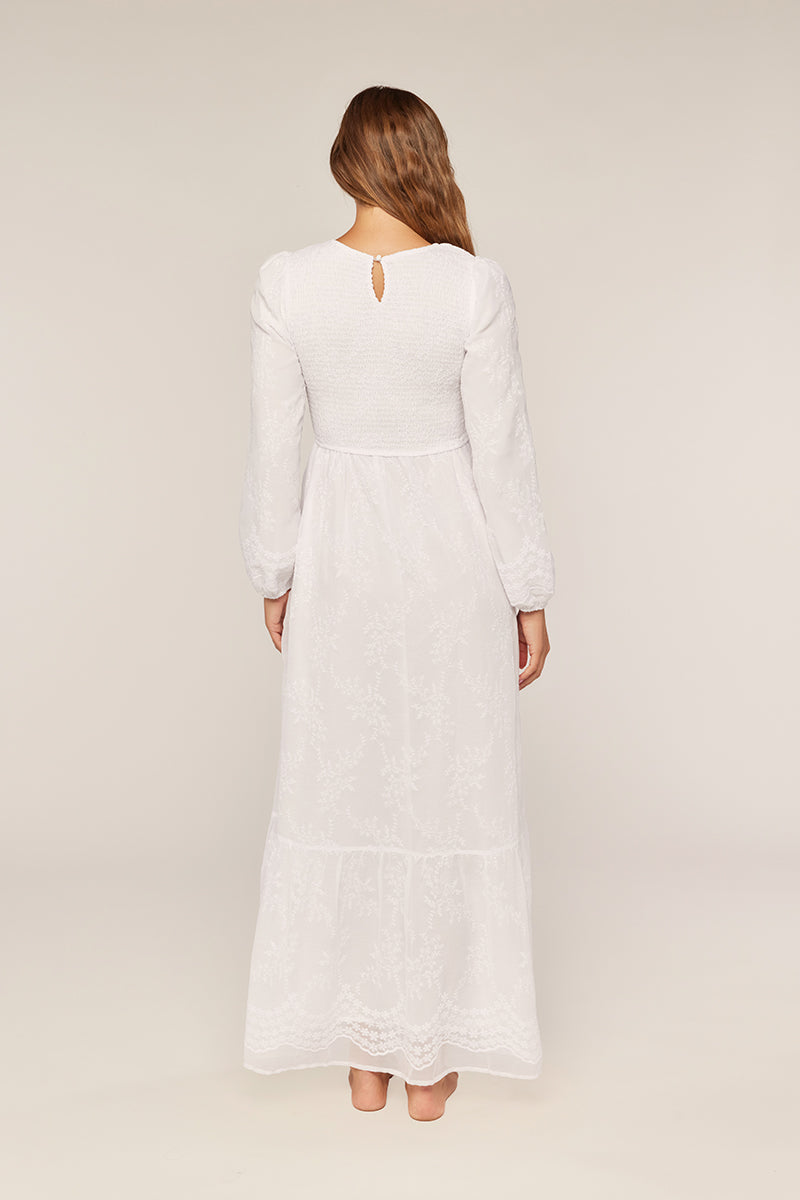 Calista White Temple Dress / Simple Wedding Dress