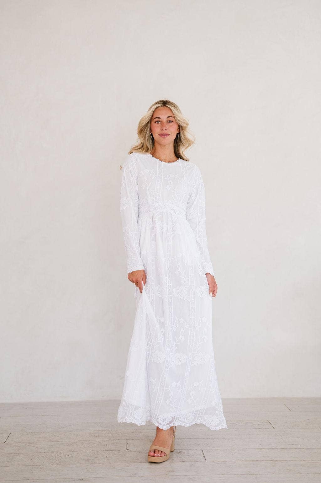 Sarah White Temple Dress / Simple Wedding Dress