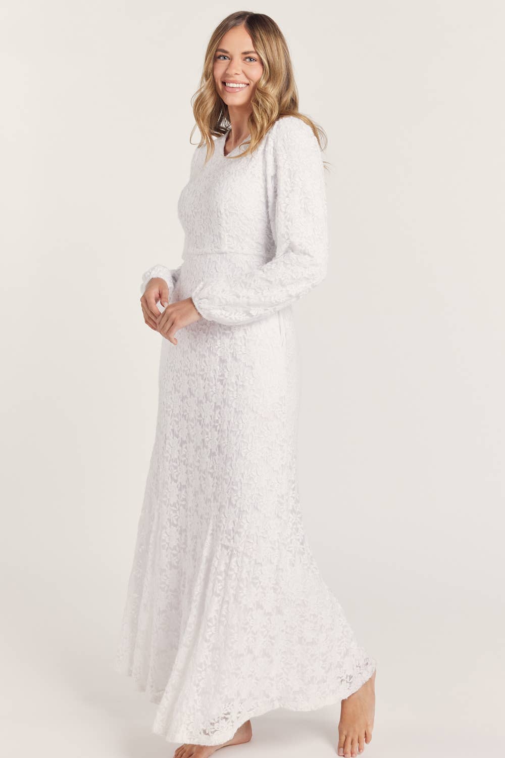 Gloria White Temple Dress / Simple Wedding Dress (Petite XS - XL) (Regular 1XL - 3XL)