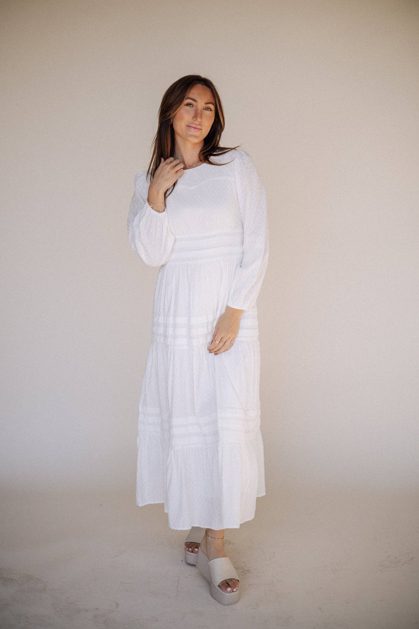Kaylee White Temple Dress / Simple Wedding Dress
