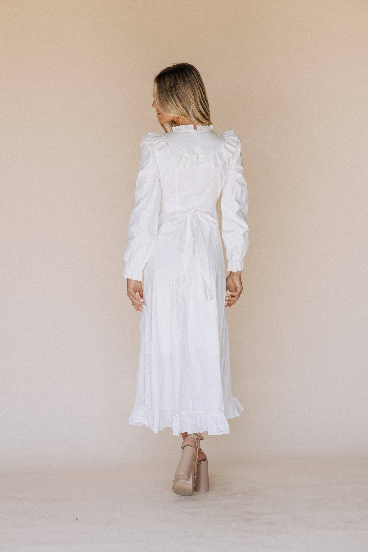 Caroline White Temple Dress / Simple Wedding Dress