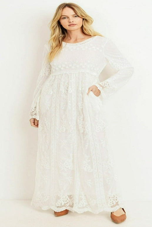Dainty Daisy (Petite) White Temple Dress / Wedding Dress & Plus Sizes