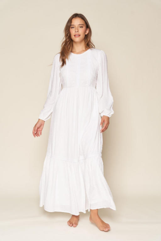 Long white 2025 temple dresses