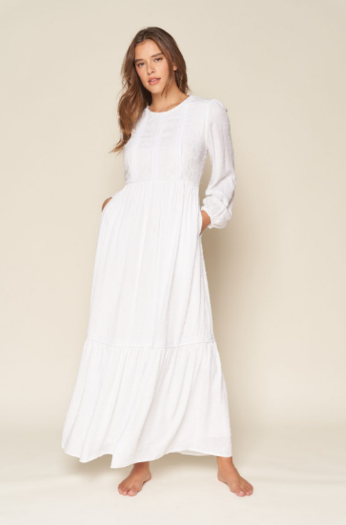 Breanna White Temple Dress / Simple Wedding Dress