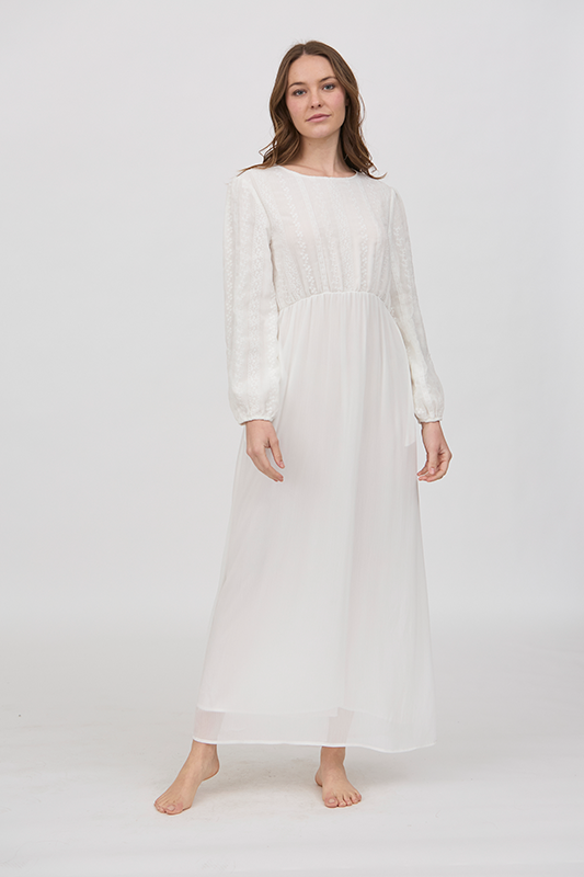 Jasmine White Temple Dress / Simple Wedding