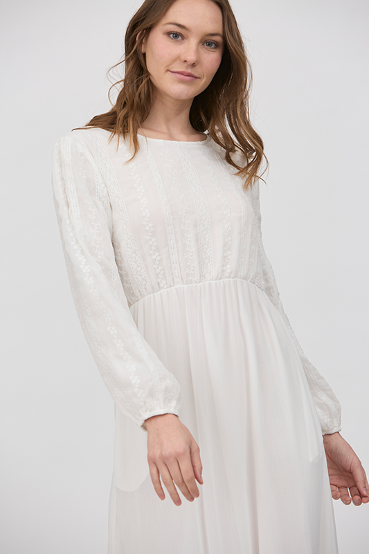 Jasmine White Temple Dress / Simple Wedding