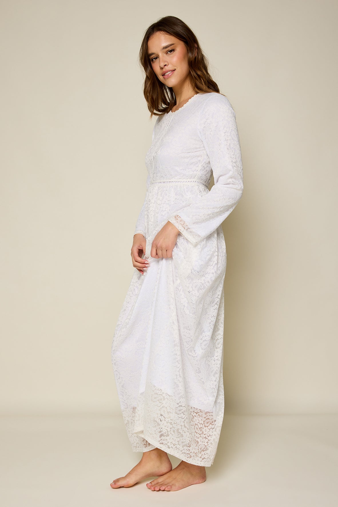 Crystal White Temple Dress / Simple Wedding Dress