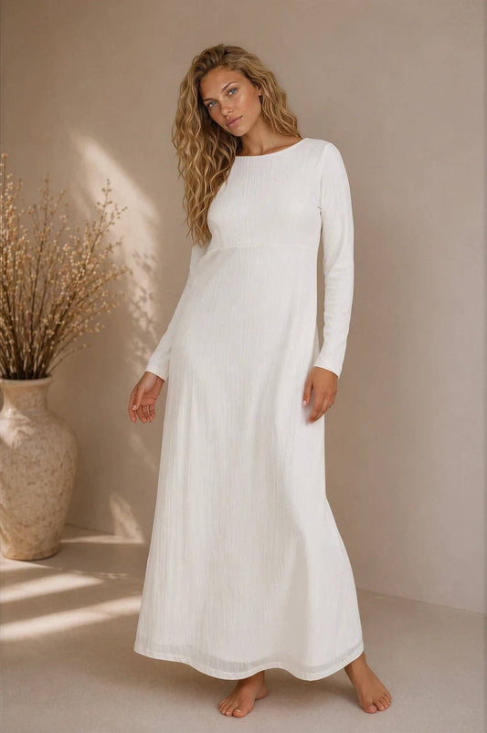 Claire White Temple / Simple Wedding Dress