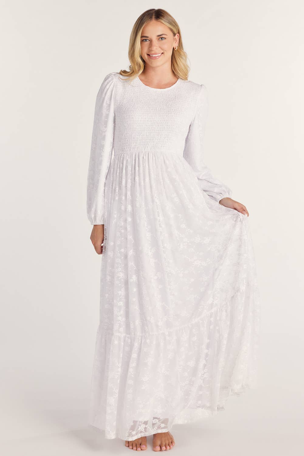Paige White Temple Dress / Simple Wedding Dress (Petite Sizing Only Available in PXS and PS)