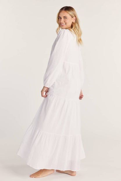 Nancy White Temple Dress / Simple Wedding Dress