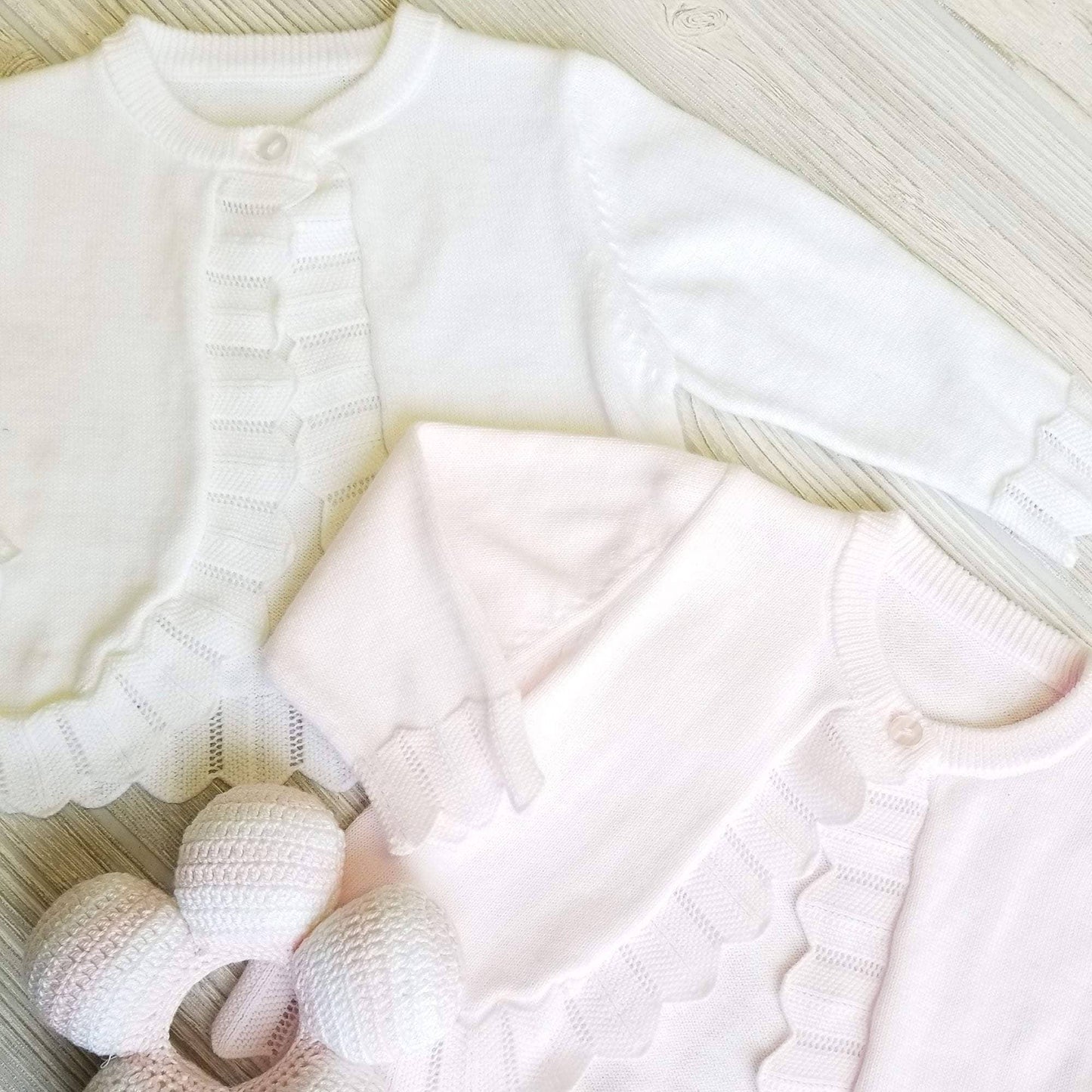 Petit Ami & Zubels - Pointelle Edge Bolero Sweater