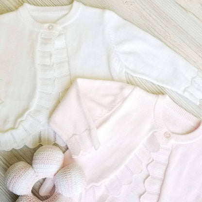 Petit Ami & Zubels - Pointelle Edge Bolero Sweater