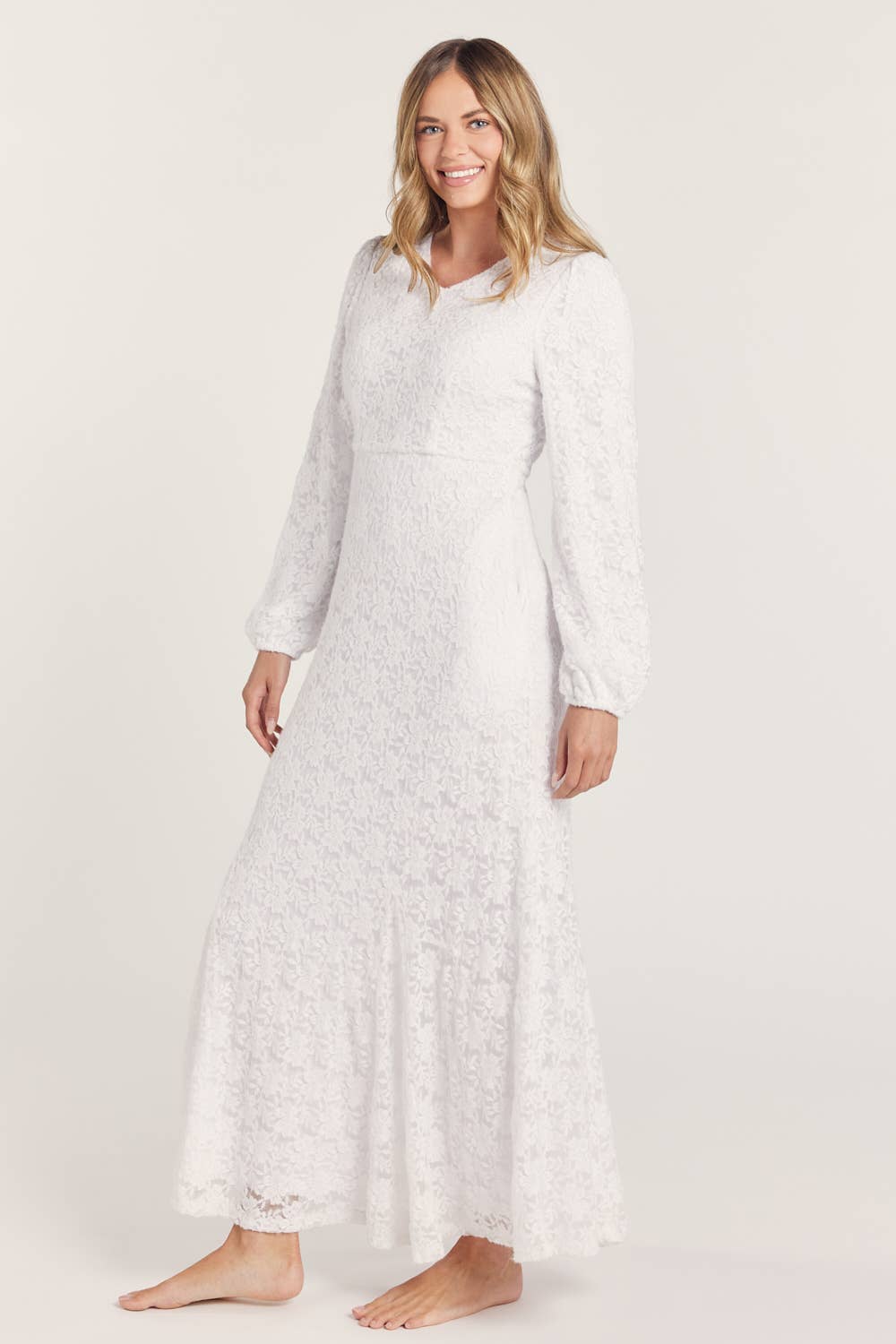 Gloria White Temple Dress / Simple Wedding Dress (Petite XS - XL) (Regular 1XL - 3XL)