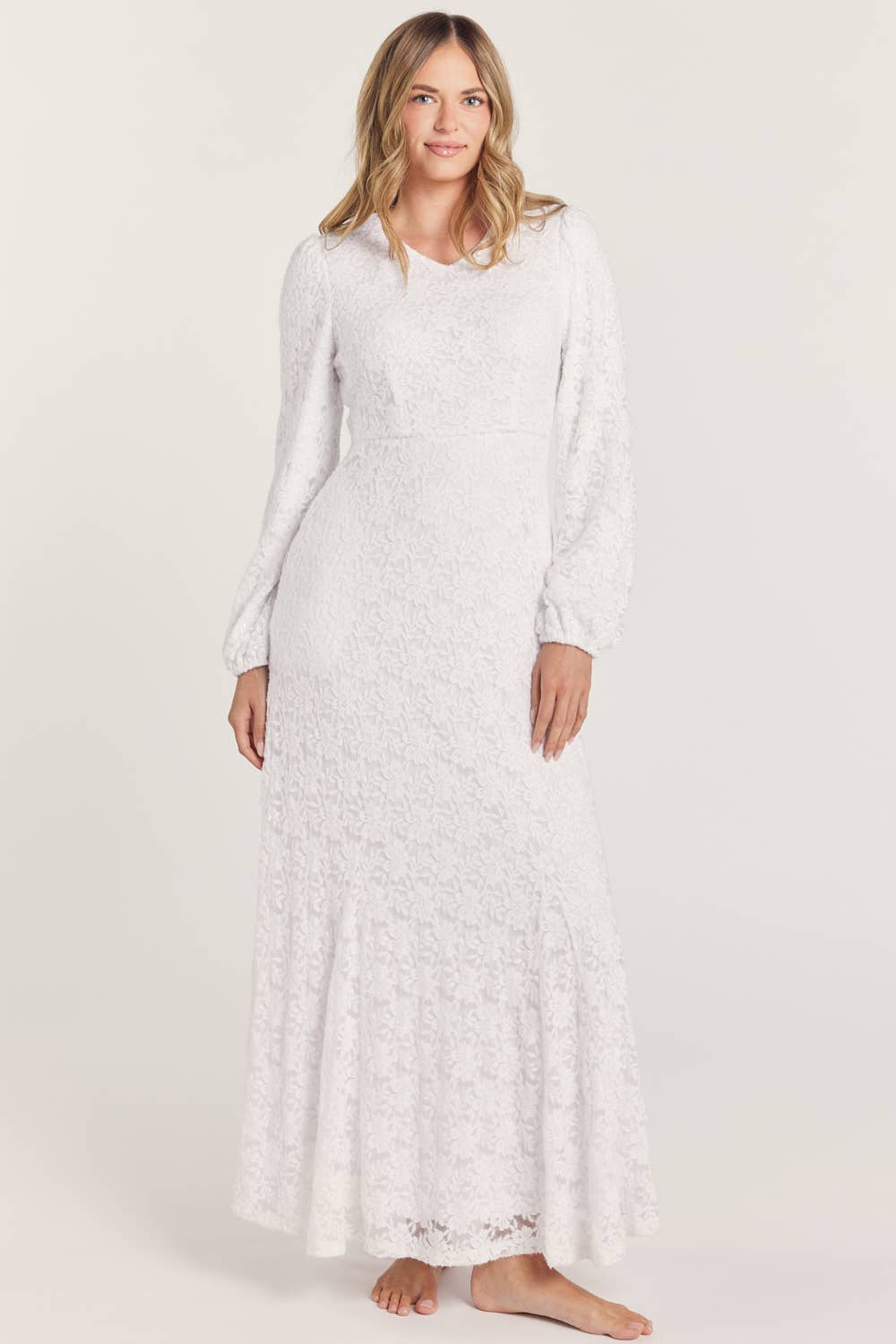 Gloria White Temple Dress / Simple Wedding Dress (Petite XS - XL) (Regular 1XL - 3XL)