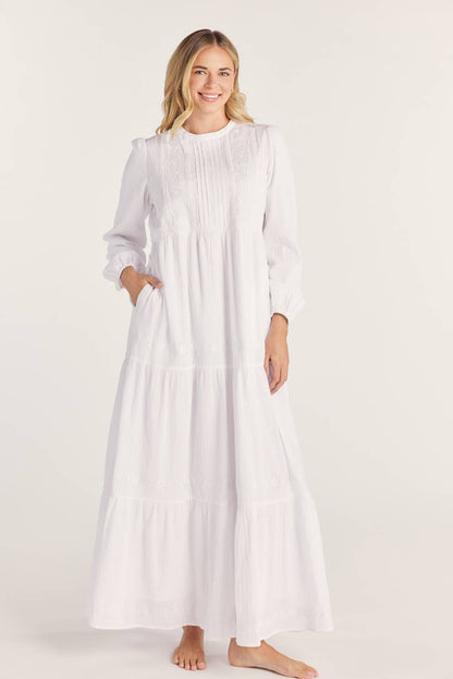 Nancy White Temple Dress / Simple Wedding Dress