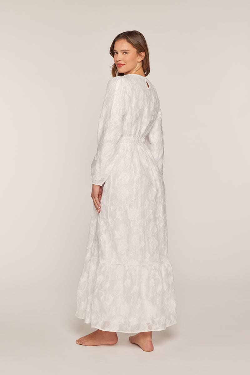 Tea n Rose - Texture White Maxi Dress