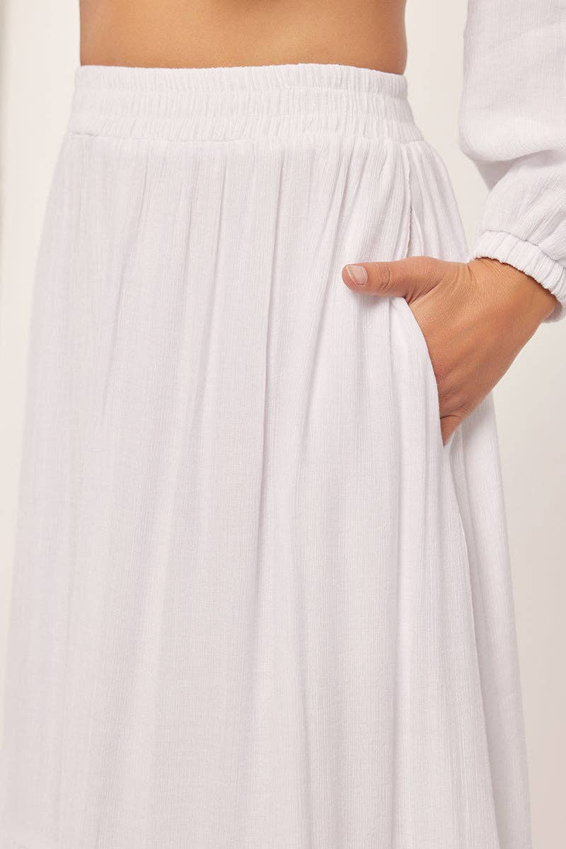 Tea n Rose - Embroidered White Skirt