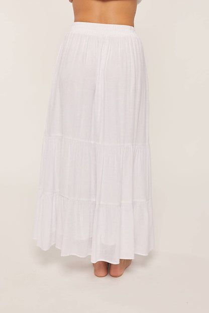 Tea n Rose - Embroidered White Skirt