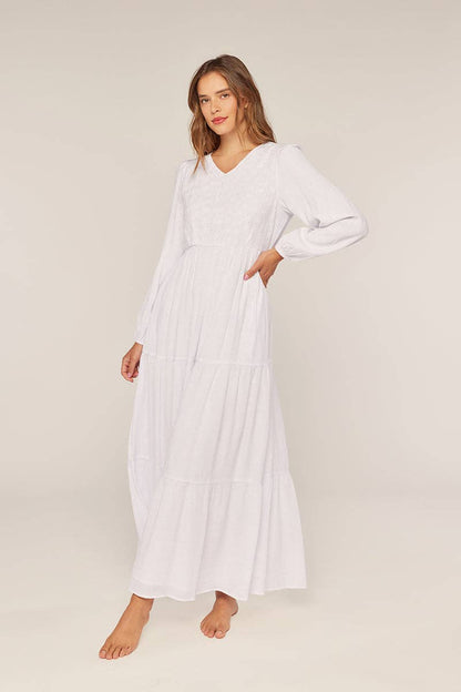 Tea n Rose - Plus size White embroidery Dress