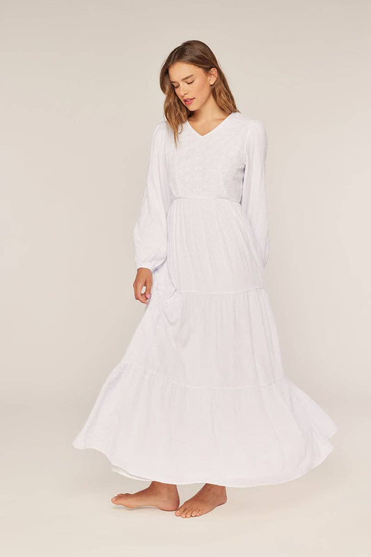 Tea n Rose - Petite Plus White Embroidery Dress