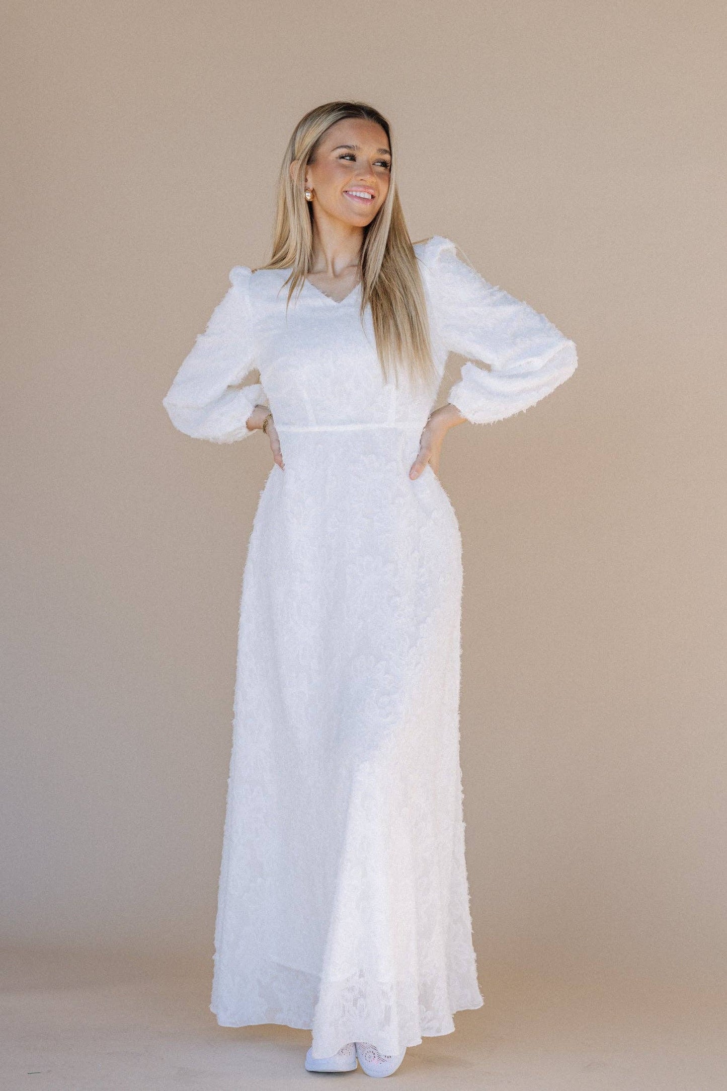 Eris White Temple Dress / Simple Wedding Dress