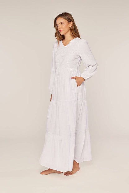 Tea n Rose - Petite White Embroidery Dress