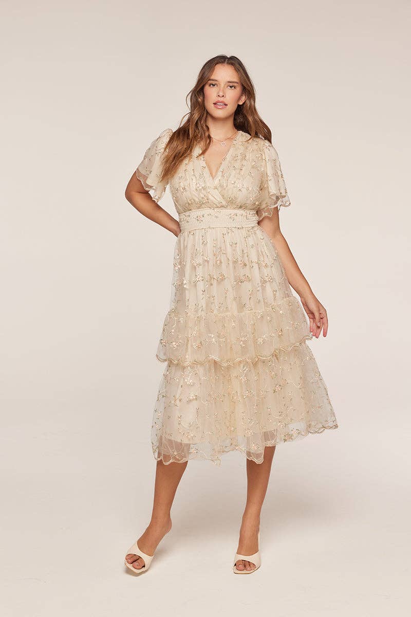 Tea n Rose - Mesh Embroidery Dress
