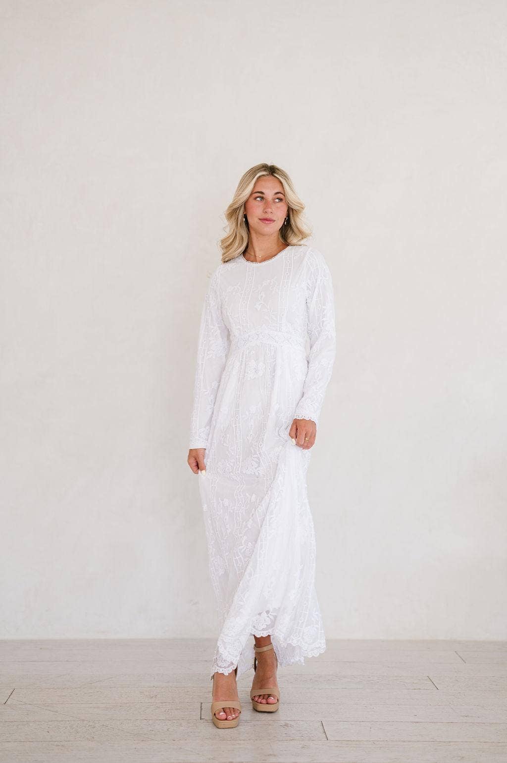 Sarah White Temple Dress / Simple Wedding Dress