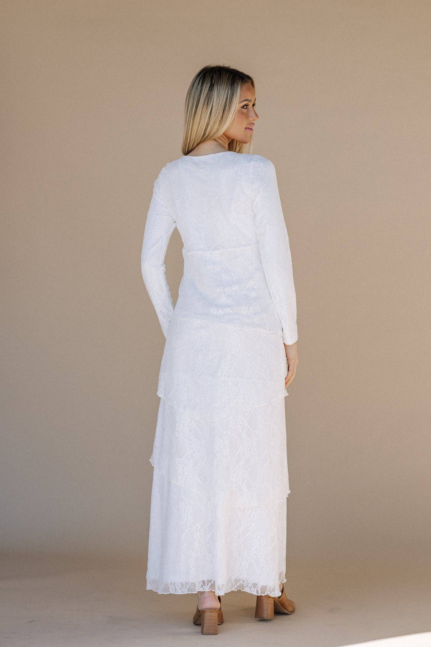 Brielle White Temple Dress / Simple Wedding Dress